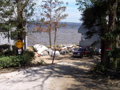 Storm damaged home on U.S. 90 Scenic Highway in Pensacola, Florida.