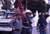 Close-up view showing some KKK members during their rally on South Monroe Street in Tallahassee, Florida.