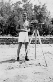 View showing a surveyor during work in the Jacksonville area.
