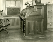 Close-up view of desk at John D. Rockefeller's vacation home "The Casements" in Ormond Beach, Florida.