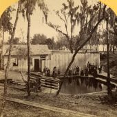 Tourists beside the bathing pool at Green Cove Springs.