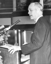 Florida Governor Farris Bryant at a podium