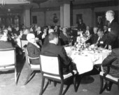 Florida Governor Farris Bryant speaking at a dinner reception