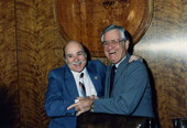 Florida Governor Mixson shaking hands with Florida Secretary of State Firestone.