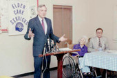 Florida Governor Chiles delivering a speech.