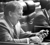 Florida House Representative Wayne Hollingsworth smoothing out bills.