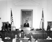 View of Florida's senate with painting of Andrew Jackson in the background