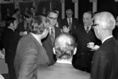 United States Senator Lawton Chiles speaking with group