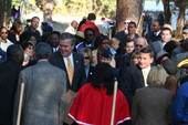 Governor Jeb Bush and Congressman John Mica greeting people during an African American heritage celebration at Fort Mose - Saint Johns County, Florida.