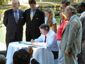 Governor Bush signing the Wekiva Parkway and Protection Act - Wekiwa Springs State Park, Florida