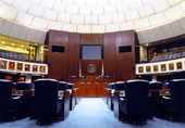 Interior view of the Florida Senate chamber.
