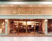 Storefront of Turner's clothing store in the Northwood Mall on opening day - Tallahassee, Florida.