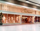 Storefront of Turner's clothing store in the Northwood Mall on opening day - Tallahassee, Florida.