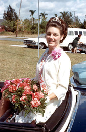 Outdoor portrait of the Florida Citrus Queen LaVoyce Leggett at the Dade County agricultural fair - Homestead, Florida.
