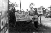 Unidentified man campaigning for Gubernatorial candidate Dan McCarty