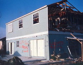 View of Henry Gohlke's house following Hurricane Andrew - Miami, Florida.