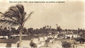 View looking over cottages at the Layton's Cottage, Trailer, and Fishing Park - Riviera Beach, Florida.