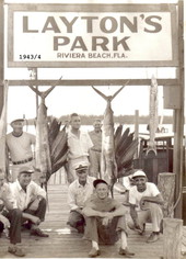 Group posing with sailfish at Layton's Park - Riviera Beach, Florida