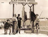 Group posing with sailfish at Layton's Park - Riviera Beach, Florida