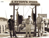 Group posing with sailfish at Layton's Park - Riviera Beach, Florida.