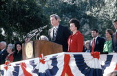 Governor Reubin Askew standing with his wife during the inauguration ceremony for his second term - Tallahassee, Florida.