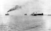 Three steamships at ACL pier - Florida