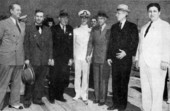 U.S. Congressmen and Senators standing with Naval personnel for group portrait following the commissioning of Naval Air Station Jacksonville