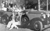 Cotillion Club members gathered on car for a group portrait - Tallahassee, Florida.