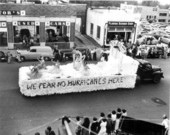 Florida State University homecoming parade float on Monroe Street - Tallahassee, Florida.