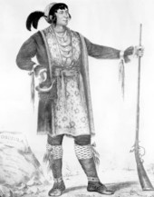 Lithograph of Seminole Chief Osceola by George Catlin