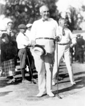 President-elect Warren G. Harding playing golf - Miami Beach, Florida