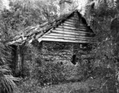 One of the many tabby houses at the Kingsley Plantation State Park that housed slaves on Fort George Island in Jacksonville, Florida.