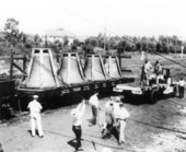 Bells being transported to the Bok Tower