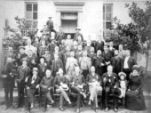 Members of the Florida Senate gathered on the capitol steps for a group portrait - Tallahassee, Florida.