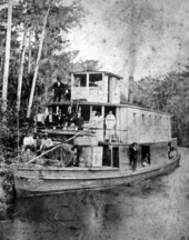 "Okahumkee" river steamer on the Ocklawaha River - Fort Brooks, Florida