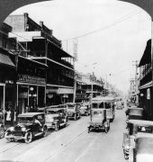 Ybor City scene, including Las Novedades Restaurant - Tampa, Florida.
