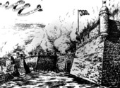 Spanish evacuating Fort San Marcos - Saint Augustine, Florida
