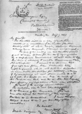 Senator David Levy Yulee's letter to Joseph Finegan