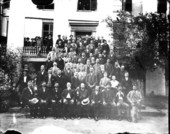 Members of the Florida Legislature gathered on the capitol steps for a group portrait - Tallahassee, Florida.