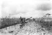 Steam shovel in the Everglades - Tamiami Trail, Florida