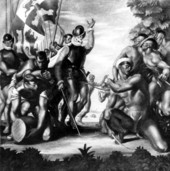 Post office mural "Discovery" by Charles Hardman - Miami Beach, Florida.