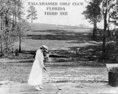 Woman at the third tee of the Tallahassee Golf Club.