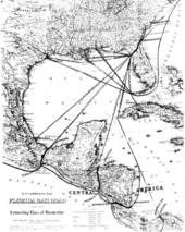 Map showing steamships lines from Florida