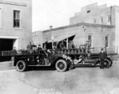 Fire trucks by the department building - Quincy, Florida
