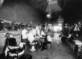 Interior of Nathan Hadley's barbershop - Quincy, Florida