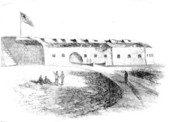 Etching of destruction at Fort Pickens