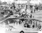 People by the pool at the Clarendon Hotel - Green Cove Springs, Florida
