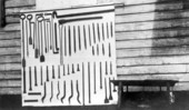 Tools used in making concrete ships at the Bentley shipyard - Jacksonville, Florida.