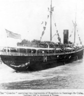U.S. Army transport "Concho" carrying two regiments of regulars to Santiago de Cuba