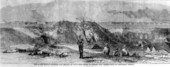 One of the mortar batteries just erected on Santa Rosa Island to support Fort Pickens..
